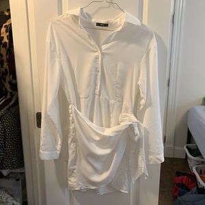 (M) Shein White Wrap Dress